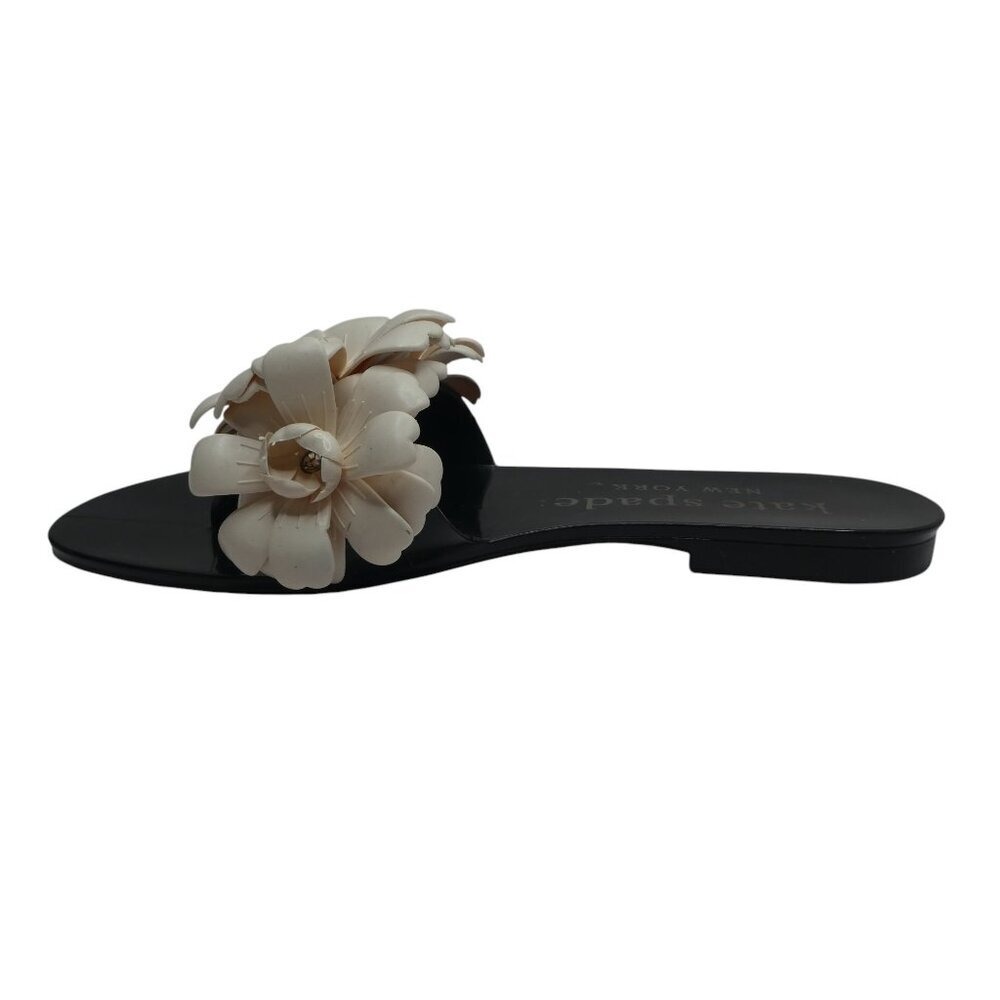 Kate Spade Jaylee Floral Ladybug Jelly Slide Sandals Womens Size 6 Black White - Picture 3 of 14